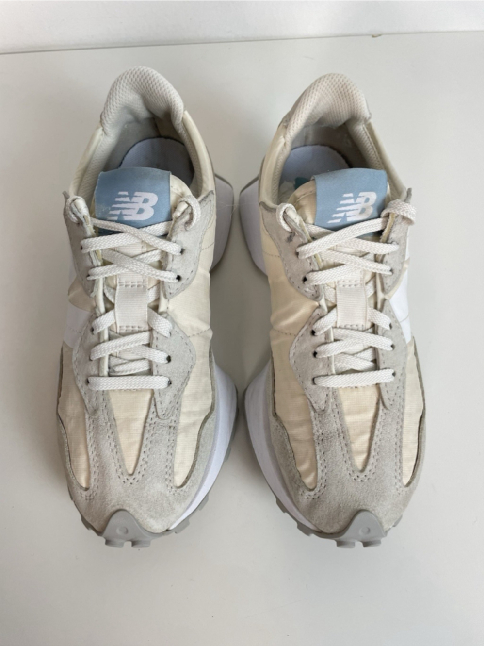 New Balance 327 Womens Size 5.5 Cream Athletic Running Walking Shoes Sneakers - Picture 2 of 10